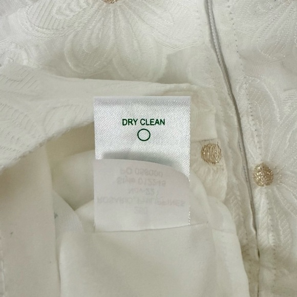 Lilly Pulitzer Citra Embroidered Puff Sleeve Floral Shift Dress White‎ Gold 00 - Picture 13 of 13